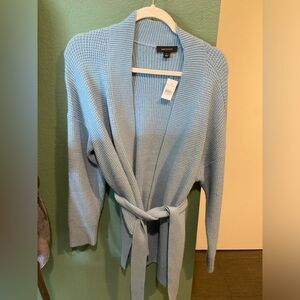 Ann Taylor Blue cardigan with tie